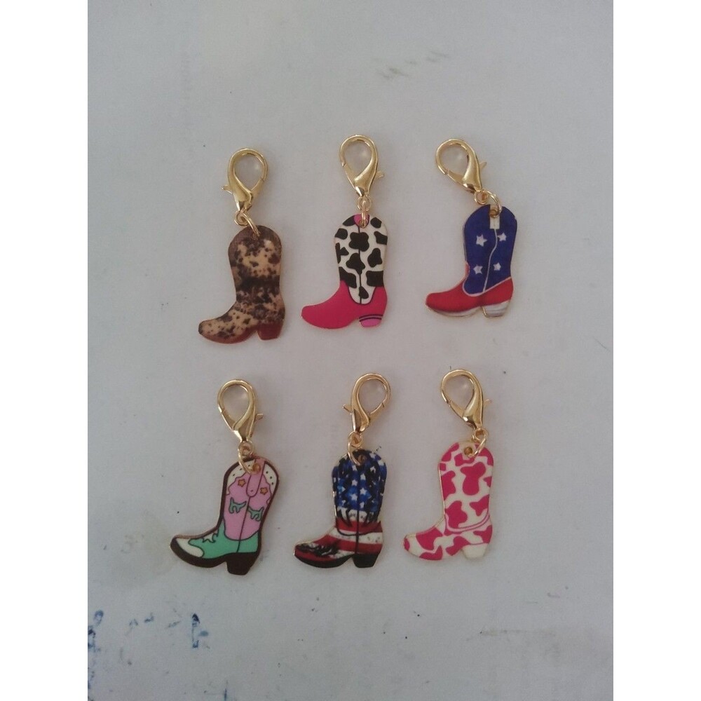 Goldtone Cowboy Boot Charms Western Pendant Charms Jewelry Making Lot